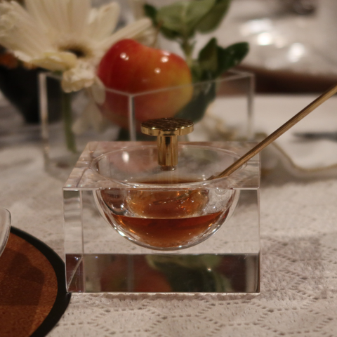 Block Honey Dish Hammered Knob